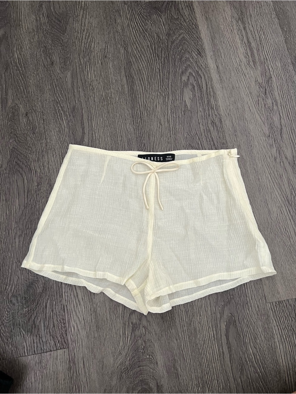 Lioness Cream Semi-Sheer Lounge Shorts